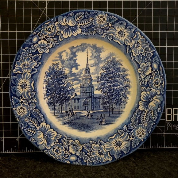 liberty blue Other - Vintage INDEPENDENCE HALL Philadelphia Cobalt Liberty Blue Plate-Made in England